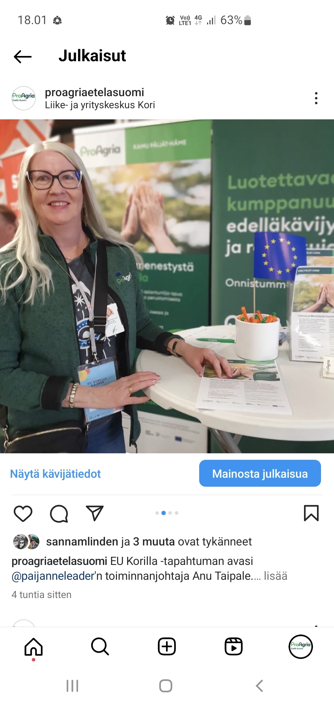 EU-Korilla 3.5.2024 ProAgrian Instagramissa